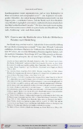 XIV. Canova und die Rückkehr eines Teils der Bibliotheca Palatina nach Heidelberg