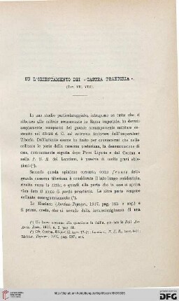 41: Su l'orientamento dei "Castra Praetoria"