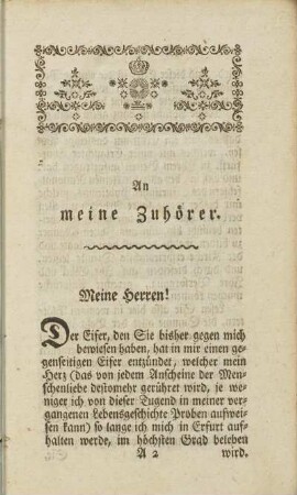 An meine Zuhörer.