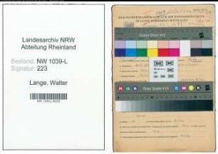 Entnazifizierung Walter Lange , geb. 24.02.1903 (Kellner)