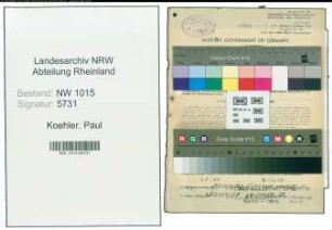 Entnazifizierung Paul Koehler , geb. 13.01.1898 (Kaufmann)