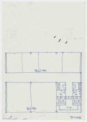 Beschränkter Wettbewerb Erweiterung der Grundkreditbank (nicht realisiert) – Grundriss 2.-4. OG. Berlin-Schöneberg, Nürnberger Straße 68-69