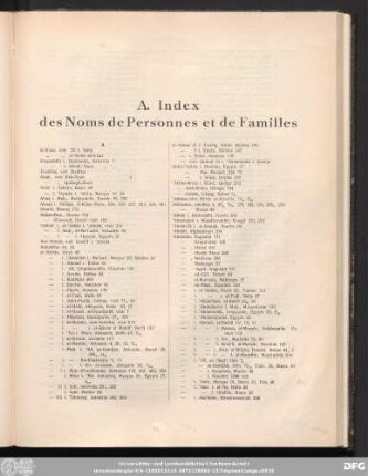 A. Index des Noms de Personnes et de Familles