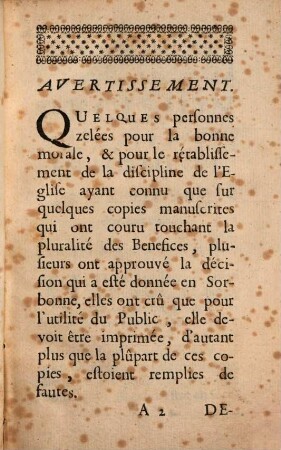 Decision Faite en Sorbonne sur la pluralité des benefices