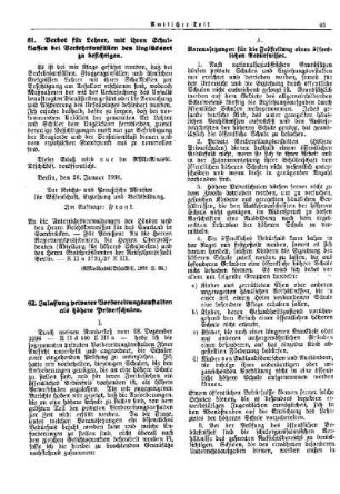 Zulassung privater Vorbereitungsanstalten als höhere Privatschulen : [Erziehung] ; [Für das Reich] ; [Amtliche Erlasse] ; [Amtlicher Teil]
