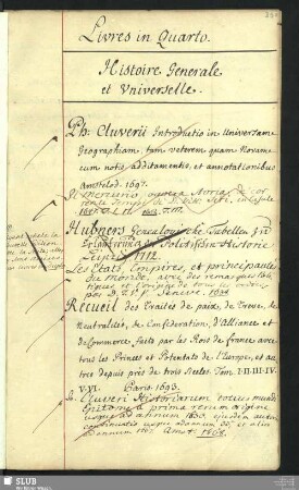 Histoire Generale et Universelle