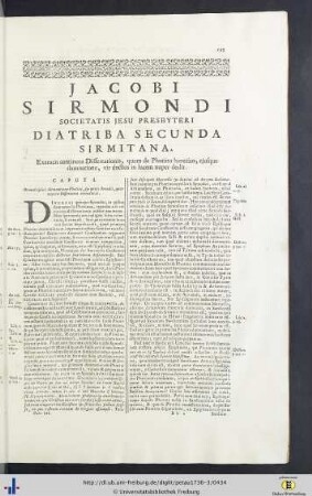Diatriba II. Sirmitana.