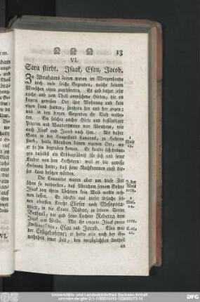 VI. Sara stirbt. Isaak, Esau, Jacob.