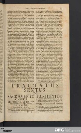 Tractatus Sextus. De Sacramento Pœnitentiæ.