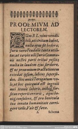 Prooemium Ad Lectorem