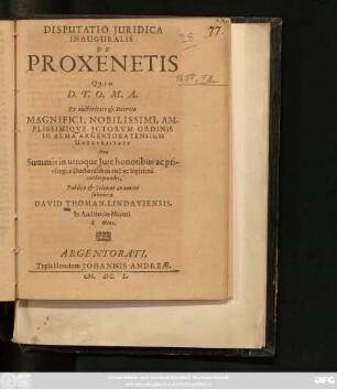 Disputatio Iuridica Inauguralis De Proxenetis