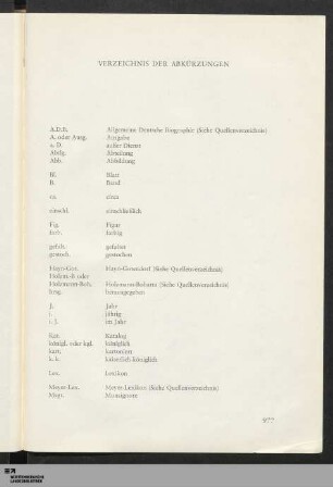 Verzeichnis der Abkürzungen