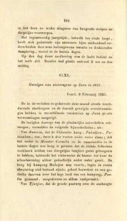 CLXX. Gevolgen van stortregens op Java in 1832