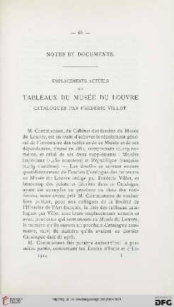 12: Emplacements actuels des Tableaux du Musée du Louvre, catalogués par Frédéric Villot
