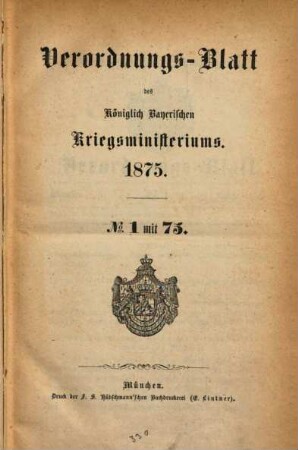 Verordnungs-Blatt. 1875