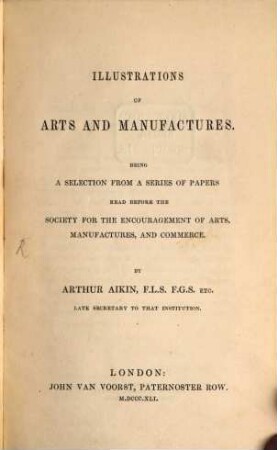 Illustrations of Arts and Manufactures