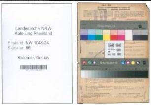 Entnazifizierung Gustav Kraemer , geb. 19.09.1893 (Werkmeister)