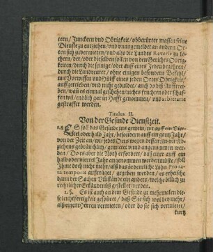 Titulus II. Von der Gesinde Dienstzeit.