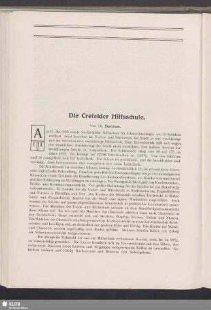 Die Crefelder Hilfsschule