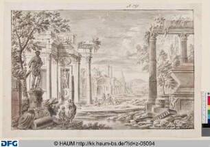 Ruinenlandschaft mit Motiven des Forum Romanum