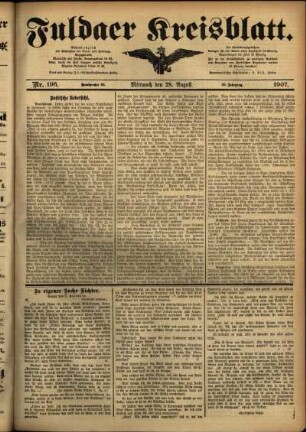 Ausgabe vom Mittwoch, den 28. August 1907.