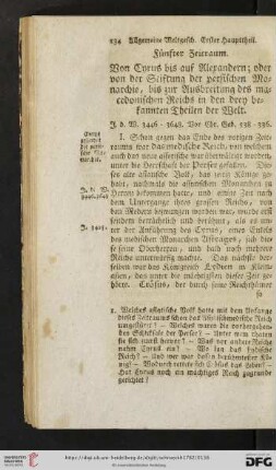 Fünfter Zeitraum: Von Cyrus bis auf Alexandern; oder von der Stiftung der persischen Monarchie, bis zur Ausbreitung des macedonischen Reichs [...]