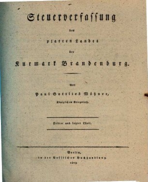Steuerverfassung des platten Landes der Kurmark Brandenburg, 3