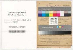 Entnazifizierung Herbert Kambach , geb. 06.07.1916 (Kaufmaennischer Angestellter)