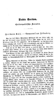 Hermann Krüsi - Emmanuel von Fellenberg : dritte Section