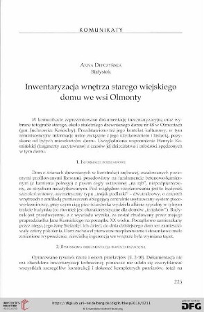 Inwentaryzacja wnętrza starego wiejskiego domu we wsi Olmonty