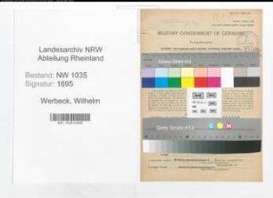 Entnazifizierung Wilhelm Werbeck , geb. 08.07.1899 (Ausbildungsleiter)