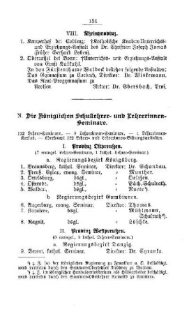 Die Königlichen Schullehrer- und Lehrerinnen-Seminare