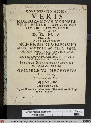 Consideratio Medica Veris Morborumque Vernalium Et Medendi Rationis Isto Tempore Instituendae