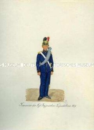 Uniformdarstellung, Kanonier der Fußartillerie, Königreich Bayern, 1859.