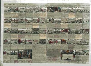 Le jeu de la guerre : Le jeu de la guerre oú ce qui...Kupferstich, koloriert; 47,4 x 68 cm