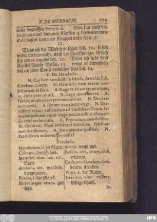V. De Mendacio.