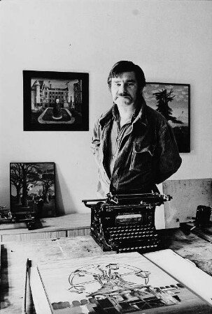 Der Maler Günter Richter in seinem Atelier