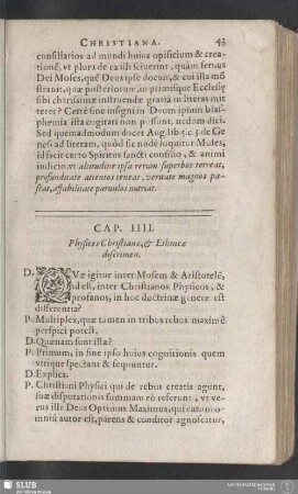 Cap. IIII. Physices Christianae, & Ethnicae discrimen