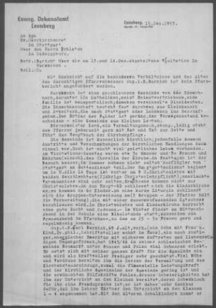 Warmbronn: Visitationsbericht 1953