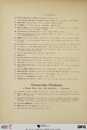 Ostasiatische Kleinkunst in Bronze, Eisen, Lack, Speckstein. – Stickereien (Nr. 158-270)