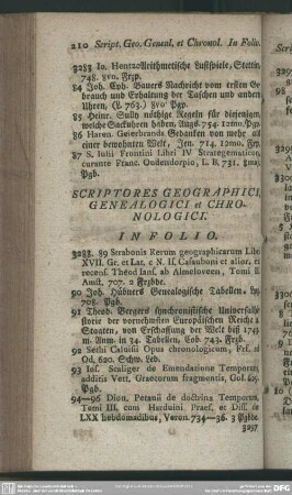 Scriptores Geographici Genealogici et Chronologici