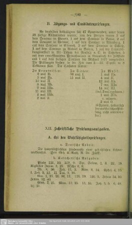 XII. Schriftliche Prüfungsaufgaben