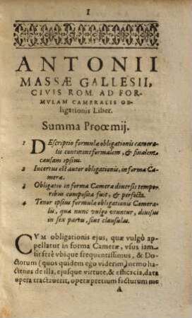 Tractatus ad formulam obligationis vel instrumenti executivi pro causis pecuniariis in Curia Romana : in quo omnia quae ad hoc genus obligationis pertinent perdocte & eleganter discutiuntur & explicantur