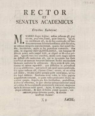 3, Rector et Senatus Academicus Civibus Salutem!