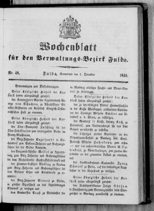 Nr. 48, Ausgabe vom 1. Dezember 1849