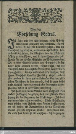 Von der Vorsehung Gottes