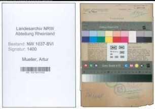 Entnazifizierung Artur Mueller , geb. 14.05.1885 (Architekt)