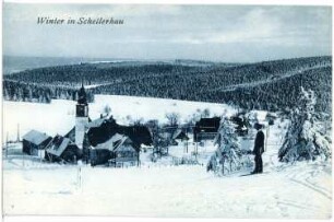 Schellerhau. Blick auf Schellerhau im Winter