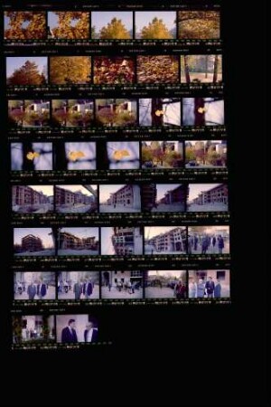Richtfest in Stuttgart-Ostheim, 25.10.1989 [Landesschau-Bilder:] Herbst, 24.10.1989 Haus von Burghard Hüdig, Karin Hüdig in der Gögelbachstraße in Stuttgart-Untertürkheim