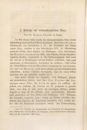 Beiträge zur württembergischen Flora